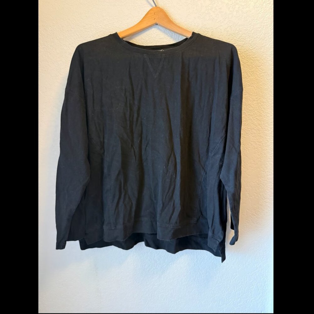 Cotton Bleu Black Long Sleeve Top Size Large